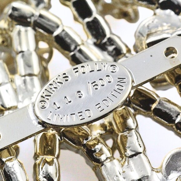 Kirks Folly Limited Edition 114/500 Rhinestones Massive 5" Dangle Brooch - Picture 7 of 9